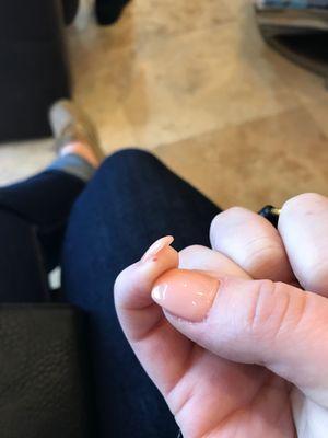 Made me bleed while filing my nail