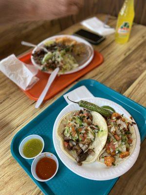 Street tacos and carne asada