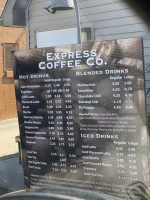 the drink menu