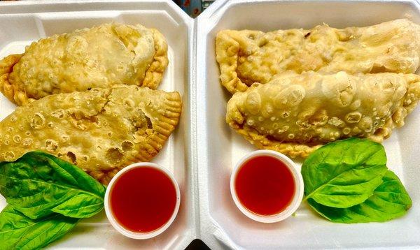 Home made EMPENADA ( ground beef, onion, green and red peppers, parsley, herbs and spices)