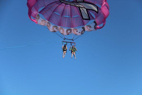 Flying during the ride.