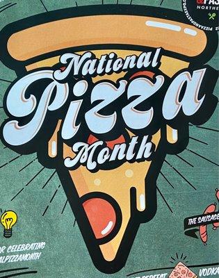 Celebrate National Pizza Month throughout October, 2022.