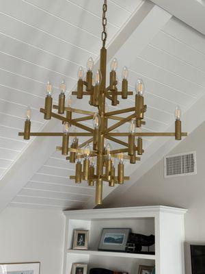 A beautiful chandelier installed by our team of qualified electricians.