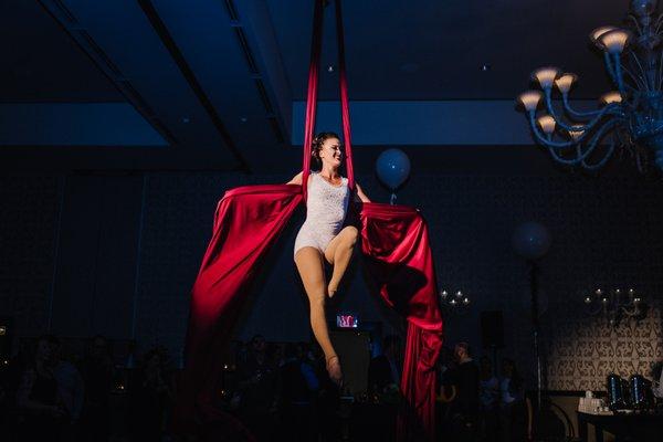 Aerial Silks performance at the Nines Hotel