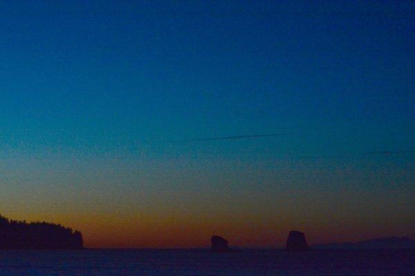 Winter sunset on Seal and Sail Rock: Bullman Beach, WA