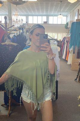 Green poncho