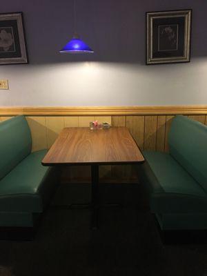 A booth inside the Dining Room