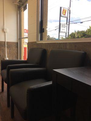 Clean waiting room, and you get offered water while you wait.