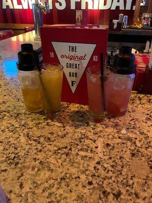 Fall Beverages are a must this season. The Mango Henny Lemonade (left) and the Apple Punch (right)