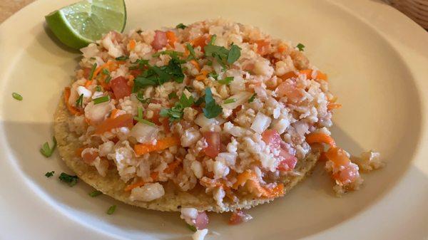 Tostada de ceviche