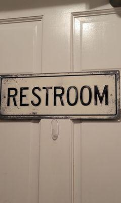 Old times signage to the all inclusive restrooms!