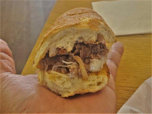 Philly Cheese Steak, proportioned to hand ($9.99)