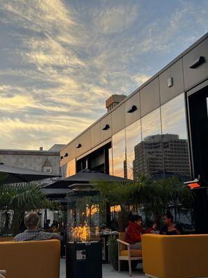 Rooftop open seating area