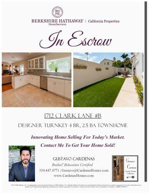 In Escrow! Innovative Home Selling For Today's Market. Contact Me To Get Your Home Sold!