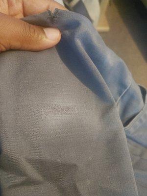 Ripped Dockers Pants after patch added and sewed