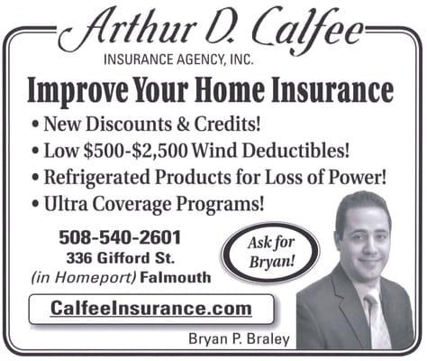 Times have changed!  Call Bryan for a FREE estimate on your Home Insurance!  It's Time to Improve your Plan.