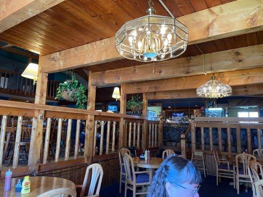 Looking up from the lower level. Very nice nautical restaurant feel to it.