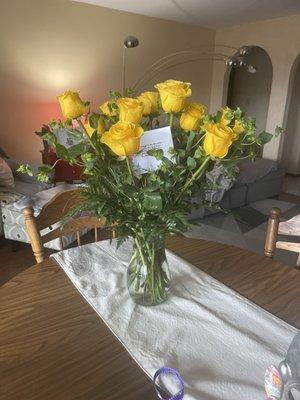 Beautiful yellow roses.2 weeks old.  Amazing.