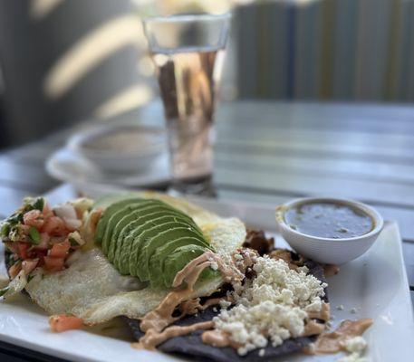 JohnJay's Black Bean Tostadas w/Rose Sparkling Wine