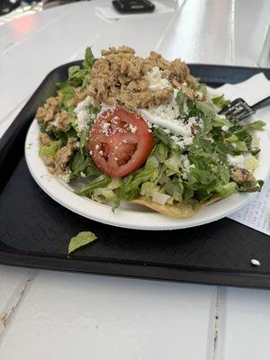 Tostada salad with chicken