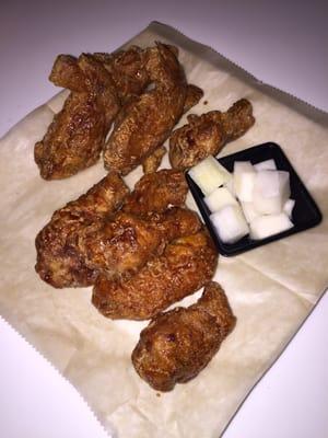 Crispy Crown Wings (half soy/half very spicy)