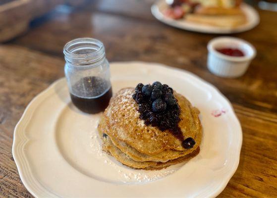 Blueberry buckwheat pancakes