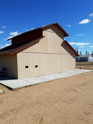 completion of the back of barn