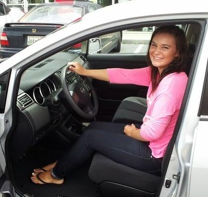 Molly with her new car! Good grades really do pay off :)