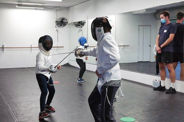 Epee youth fencing class