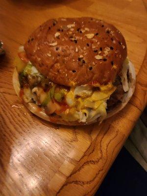 Double Mushroom Swiss burger