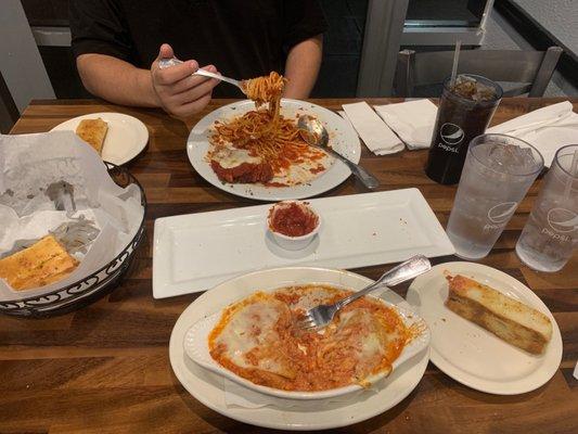 Baked Ziti, Chicken Parmigiana, Garlic Knots, Mozzarella Sticks