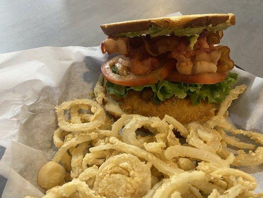 BLT with onion strings