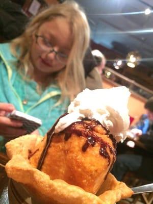 Deep fried ice cream :). Really good.