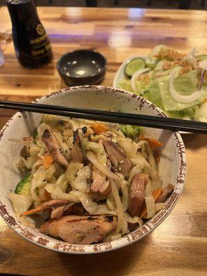 Chicken Rice Bowl and House Salad