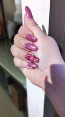 Beginning of February nails ready for Valentine's Day