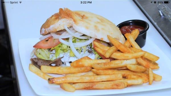 Our best in town gyros and French fries!