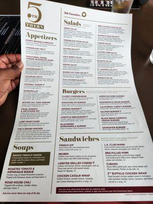 Great menu with lots of variety