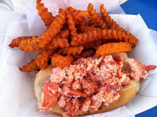 Infamous $6.95 lobster roll+sweet potato fries!