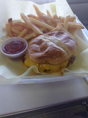 Bulldog burger with fries  11.99