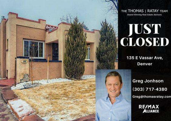 Closed in Denver by our very own Greg Johnson!