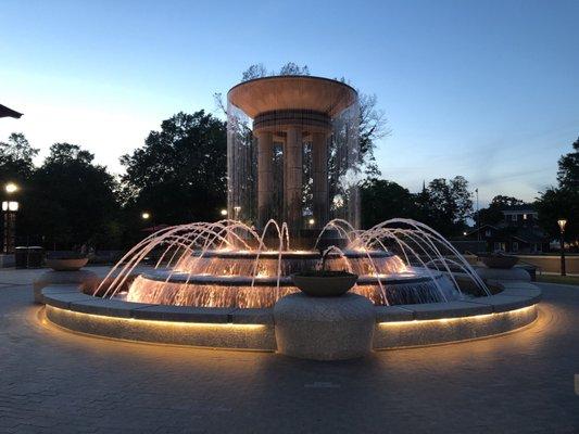 Downtown Cary, NC fountain