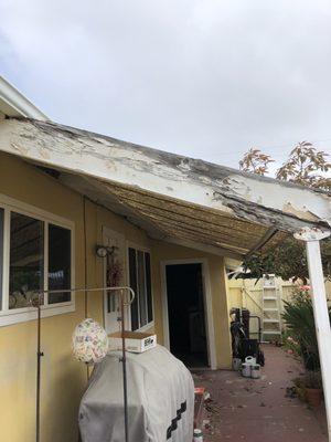 Our awning before the repair