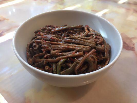 Gosari (bracken fern stem) salad.