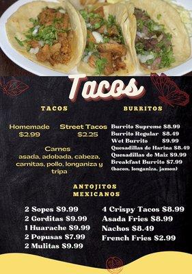 Tacos and antojitos