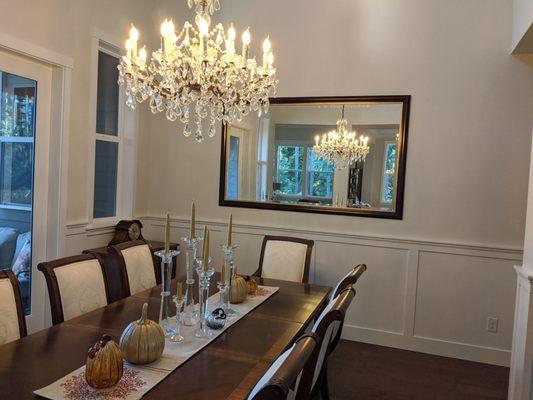 Custom mirror in our dining room.