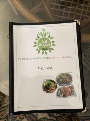 Front of restaurant menu