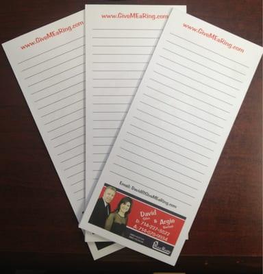 I want to thank Empower Graphics for the awesome notepads, I'll be back!