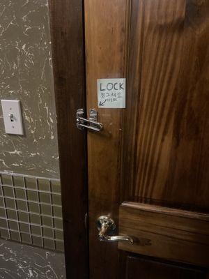 The bathroom door lock