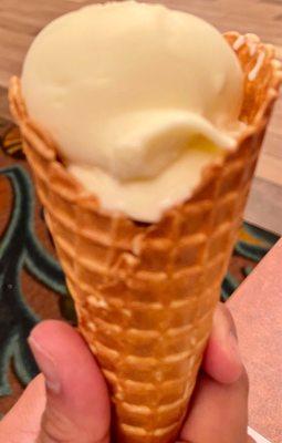 Piña colada in a waffle cone