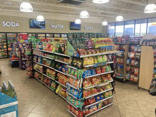 The snacks and treats are always stocked and organized.